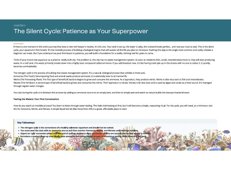 The Calm Reef Starter Kit - Your 30-Day Path to a Thriving Saltwater Aquarium | Digital PDF