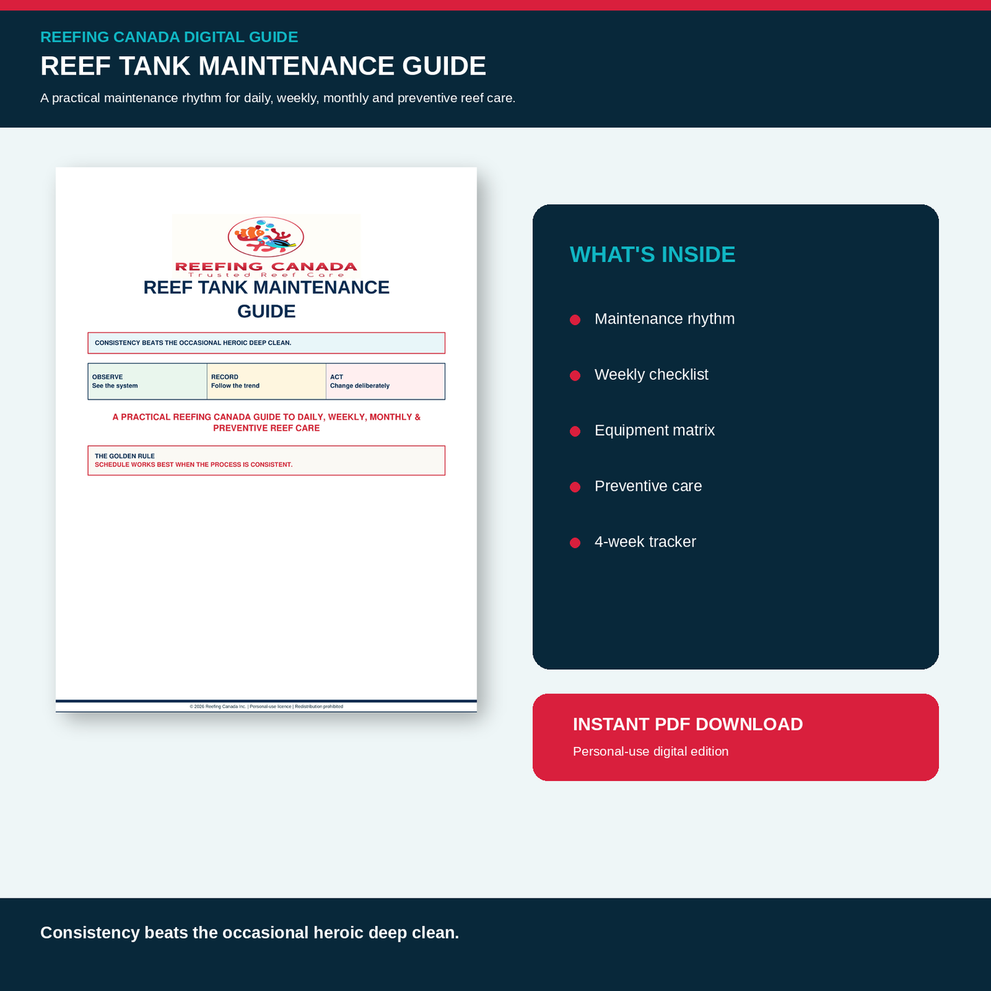 Reef Tank Maintenance Guide | Digital PDF