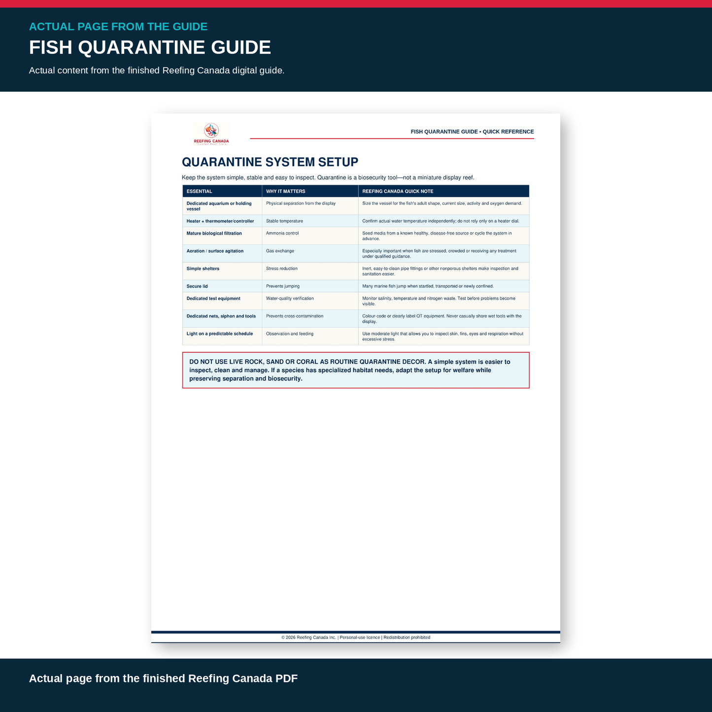 Reef Tank Fish Quarantine Guide | Digital PDF