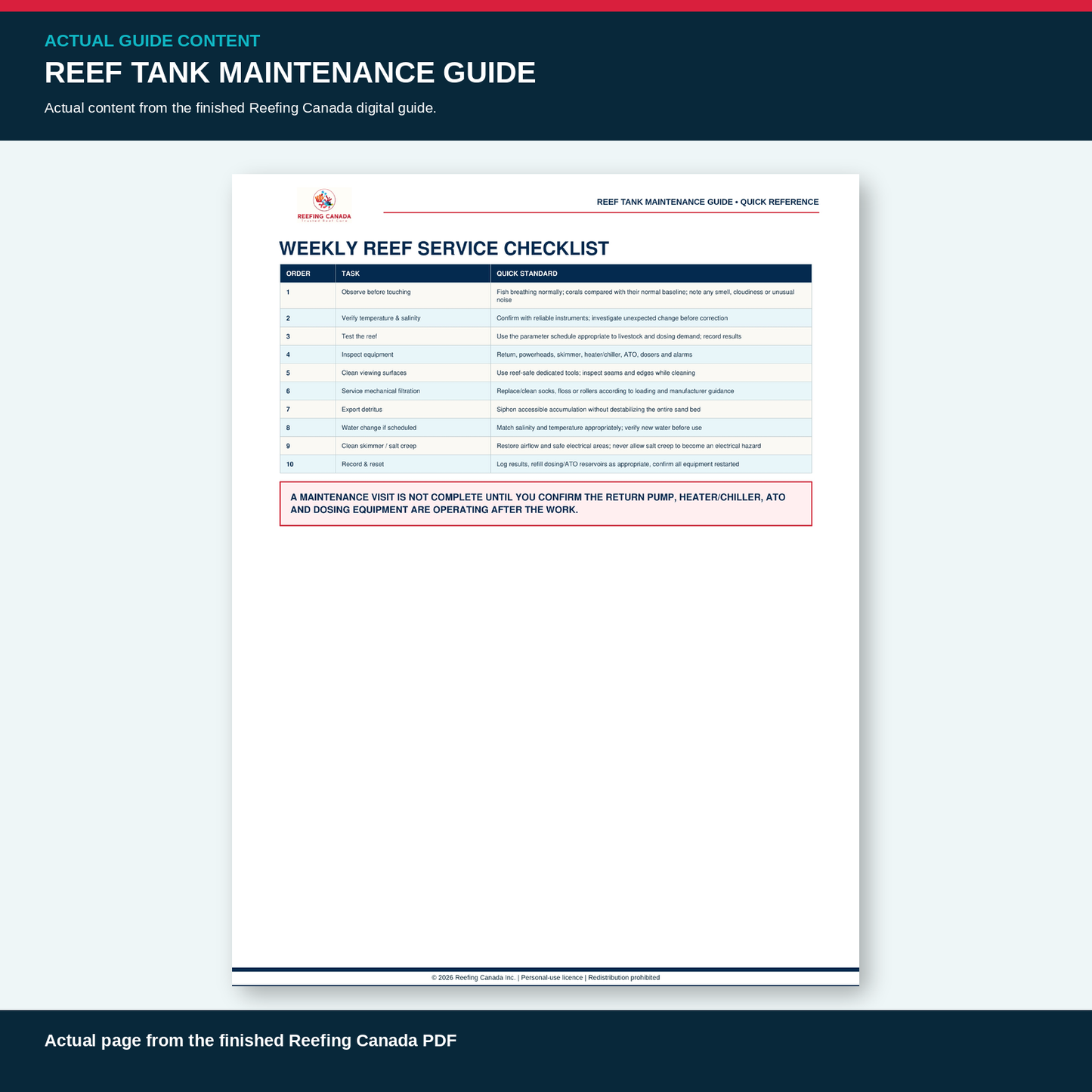 Reef Tank Maintenance Guide | Digital PDF