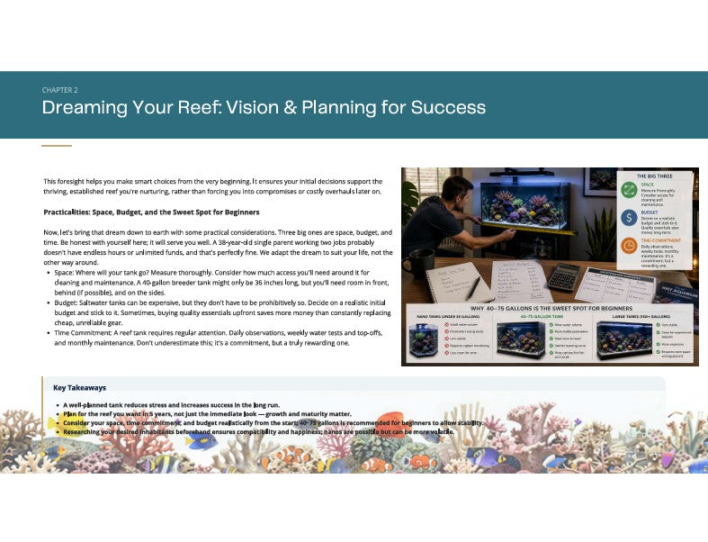 The Calm Reef Starter Kit - Your 30-Day Path to a Thriving Saltwater Aquarium | Digital PDF