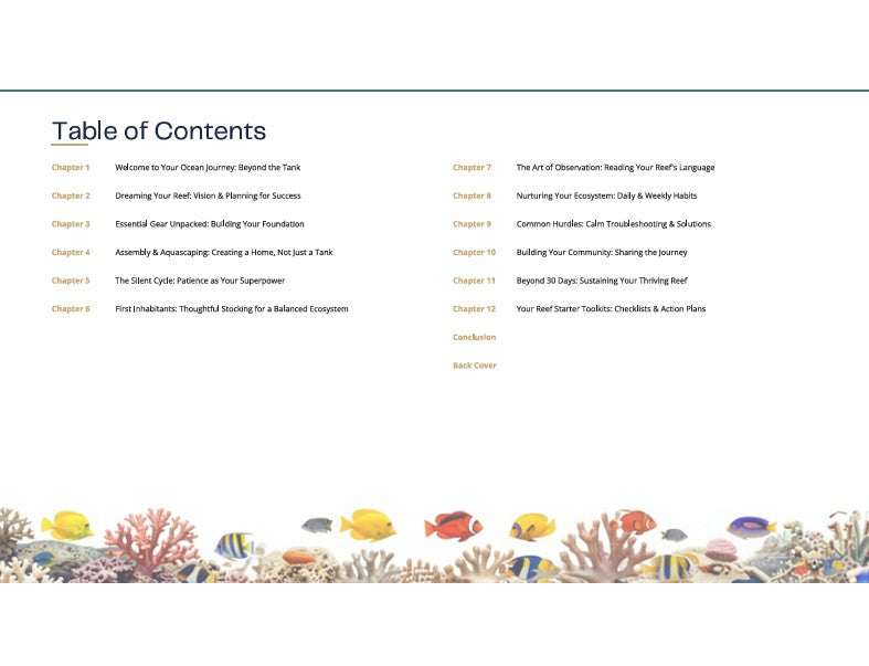 The Calm Reef Starter Kit - Your 30-Day Path to a Thriving Saltwater Aquarium | Digital PDF