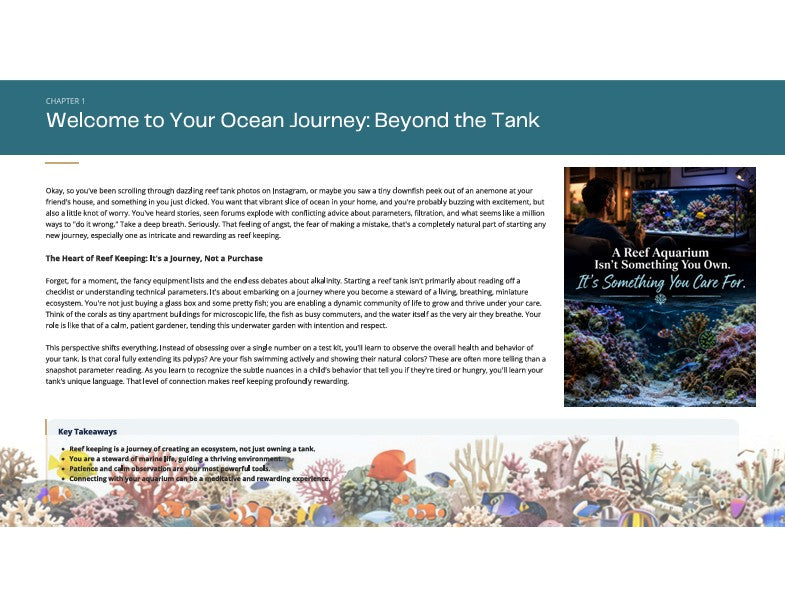 The Calm Reef Starter Kit - Your 30-Day Path to a Thriving Saltwater Aquarium | Digital PDF
